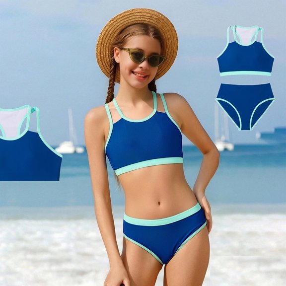 Kids Swimsuit Girls Swimsuit With Shorts Two Piece Set Toddler Bathing Suit Girl Girls Bathing Suit Size 9-10 Years