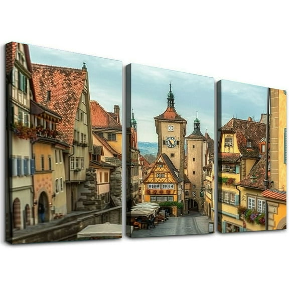 Old Town History Poster Canvas Painting Architecture Wall Art Decoration Room Aesthetic Poste Canvas Painting Posters And Prints Wall Art Pictures for Living Room Bedroom Decor