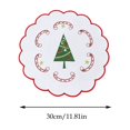thumbnail image 3 of Cififendec Christmas Embroidered Placemat, 11.81", Christmas Scalloped Edge Table Mat for Candle Centerpiece Arranging and Tabletop Decoration, 3 of 7