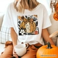 thumbnail image 5 of Pumpkin Fall Floral T-Shirt, Thanksgiving Coquette Bow Tee, 5 of 6