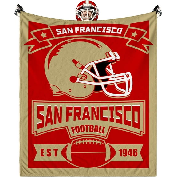 Throw Blanket San Francisco Gifts for Men Women Boy Sports Team Color Blanket Soft Lightweight Flannel Blanket Decor for Sofa Bed 60"x50"
