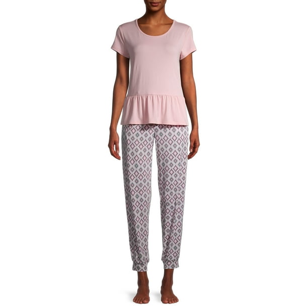 Muk Luks Women's Short Sleeve Jogger Set - Walmart.com - Walmart.com