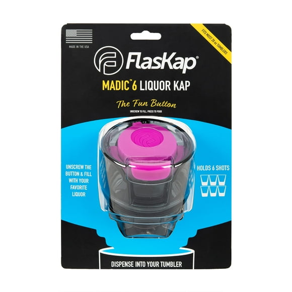 FlasKap MADIC 6 - 20 oz Tumbler Lid | Liquor Kap Reserve Lid | Splash Resistant Replacement Lid for Tumblers | Compatible with Most 20 oz Insulated Tumblers (6 oz Capacity, Flip Flop Fuchsia)