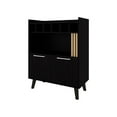 thumbnail image 3 of Particle board bar cabinet with wengue accents for wine storage in living room provides modern storage option, 3 of 3