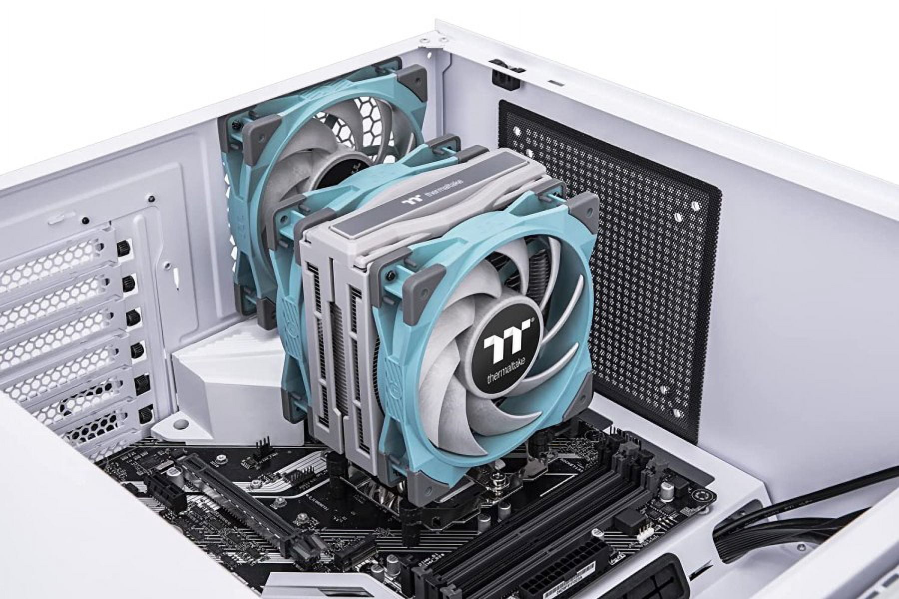 Thermaltake TOUGHAIR 510 CPU Cooler Intel/AMD Socket Dual 120mm 2000RPM Case Fan - Turquoise - 120mm