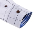 thumbnail image 4 of Camisa clásica con estampado de cuadros escoceses para hombre Camisa casual de manga larga de M Blanco Sunnimix Camisa de manga larga para hombres, 4 of 8