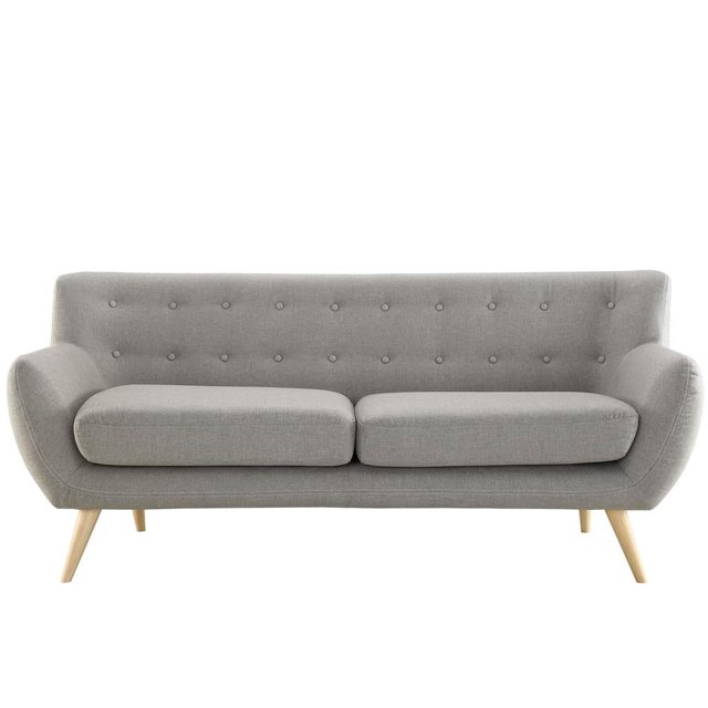 Modway Remark Modern Upholstered Fabric Tufted Sofa in Light Gray
