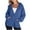 03-Blue, variant on Womens Hoodies Loose Half Zip Long Sleeve Textured Sweatshirts Casual Fall Solid Color Sweatshirt with Pockets Army Green L