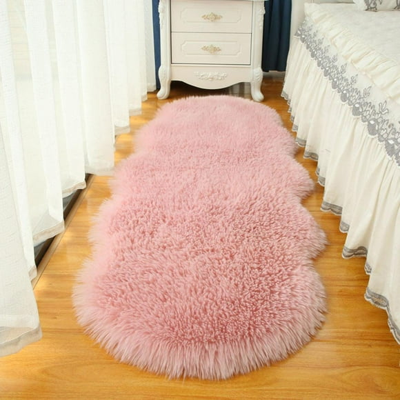 Alfombra de Shaggy Antideslizante Interior para dormitorio Dormitorio Decoración para hogar Interior Guardería de noche Los 60x150cm perfecl Alfombra del piso