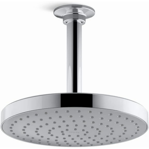KOHLER 76464-ZZ-CP Awaken 8 Inch Single-Function Rain SHOWERHEAD, 8" Fixed Round Rainfall SHOWERHEAD, 1.5 GPM, Polished Chrome