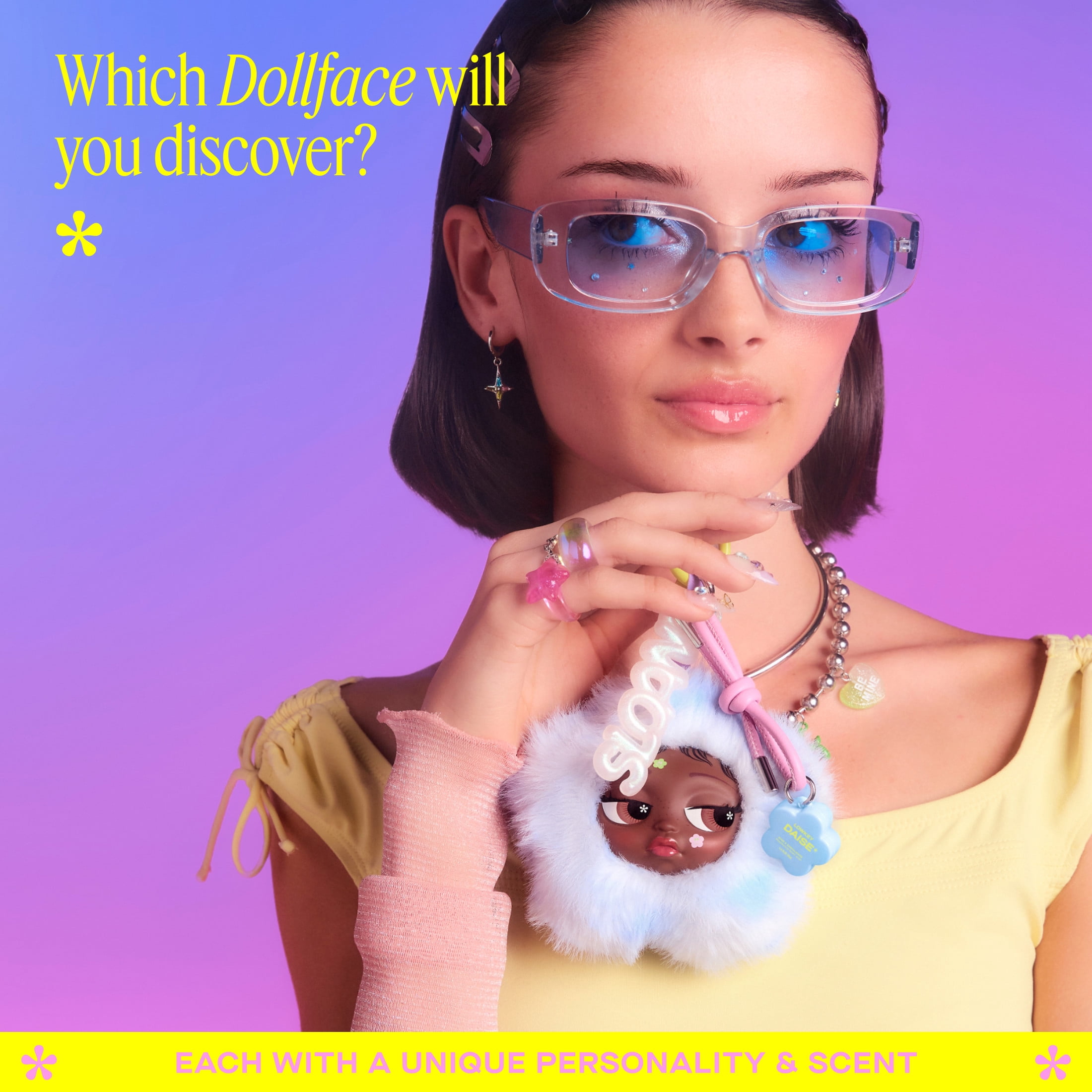 DAISE Blind Box Mystery Dollface Charm & Mini Solid Fragrance, 1 Set | Fragrance 1 g / 0.03 OZ