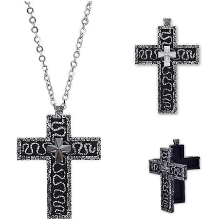Cross Necklace for Men, Cross Necklace with Secret Compartment, 3D Printed Pendant Personalized Design Jewelry