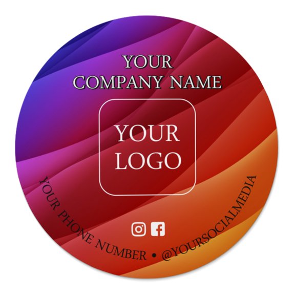 Printtoo Label Stickers for Small Business -100 RoundCustom Vinyl Waterproof Stickers -Personalized Labels for Handmade, Brand Stickers -Modern Abstract Art, 2x2 Inches