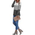 thumbnail image 4 of Womens Color Block Leopard T Shirts Casual Striped Long Sleeve Tunic Tops, 4 of 6