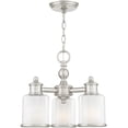 thumbnail image 2 of 3 Light Brushed Nickel Mini Chandelier/Ceiling Light fixture with Clear Glass & Satin Opal White Glass Shade, 2 of 8