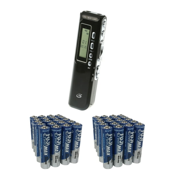 GPX PR047B Digital Voice Recorder & Fiji AAA 40 PK