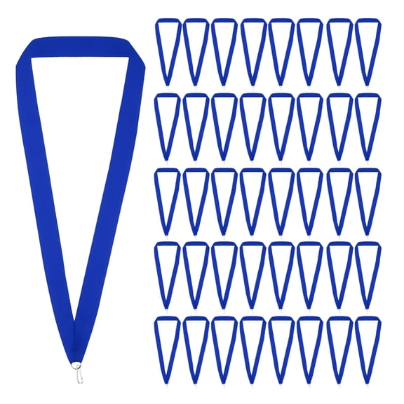 Uxcell Award Neck Ribbons with Snap Clips, Polyester Medal Lanyards for Competitions Achievement Blue