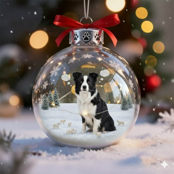Cute Dog Acrylic Ornament - 2D Flat Puppy Tags for Christmas Tree, Year-Round Pet Lover Gift Car Mirror Wreath Window Hanging Keepsake
