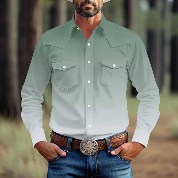 Button Down Dress Shirts for Men Athletic Dress Shirts for Men Camp Shirt Mens Dress Shirt Stretch Western Shirt Men, Army Green, XL