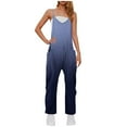 thumbnail image 3 of QATAINLAV Jumpsuits for Women Dressy Casual Sleeveless Jumpers Loose Wide Legs Onesie Pants with Pockets, Light Blue, XL, 3 of 8