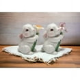 thumbnail image 2 of Ceramic Bunny Rabbit Salt and Pepper Shakers with Flowers, 2 of 3