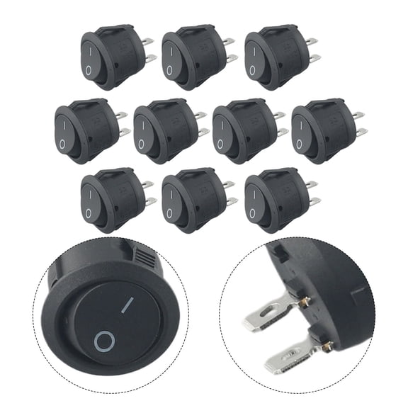 5pair Car 12V Round Rocker Switches ON/OFF 2-Pin SPST For Camper Van Motorhome Caravan Boat Rocker Switches Car Accessories