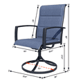 thumbnail image 4 of MEOOEM 360° Patio Swivel Chairs Set of 6, Blue Padded Textilene Fabric & Metal Frame Outdoor Swivel Rocker Chairs 450LBS for Outside, Porch, Lawn, 4 of 13