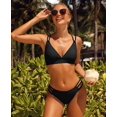 thumbnail image 3 of Charmo Womens Triangle Bikini Set 2 Piece Swimsuit Strappy Bathing Suits, 3 of 4