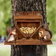 thumbnail image 6 of Squirrel House Birdhouses for Outdoors Squirrel House Kit Wren House BlueSquirrel Nesting Box 12" Brown Carbonized Squirrel Feeder House with Transparent Window, 6 of 6