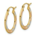 thumbnail image 6 of 14K Yellow Gold & Rhodium Plated Diamond-Cut Hoop Earrings, 6 of 7