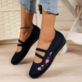 thumbnail image 4 of Summer Saving Clearance AXXD Woven Breathable Soft Work Shoes Dark Blue Flat Dress Shoes For Women Dressy Christmas Size 38(US:6.5), 4 of 6