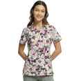 thumbnail image 3 of Cherokee Infinity Scrubs Top For Women V-Neck Print CK634, XS, Floral Camo-tion, 3 of 5