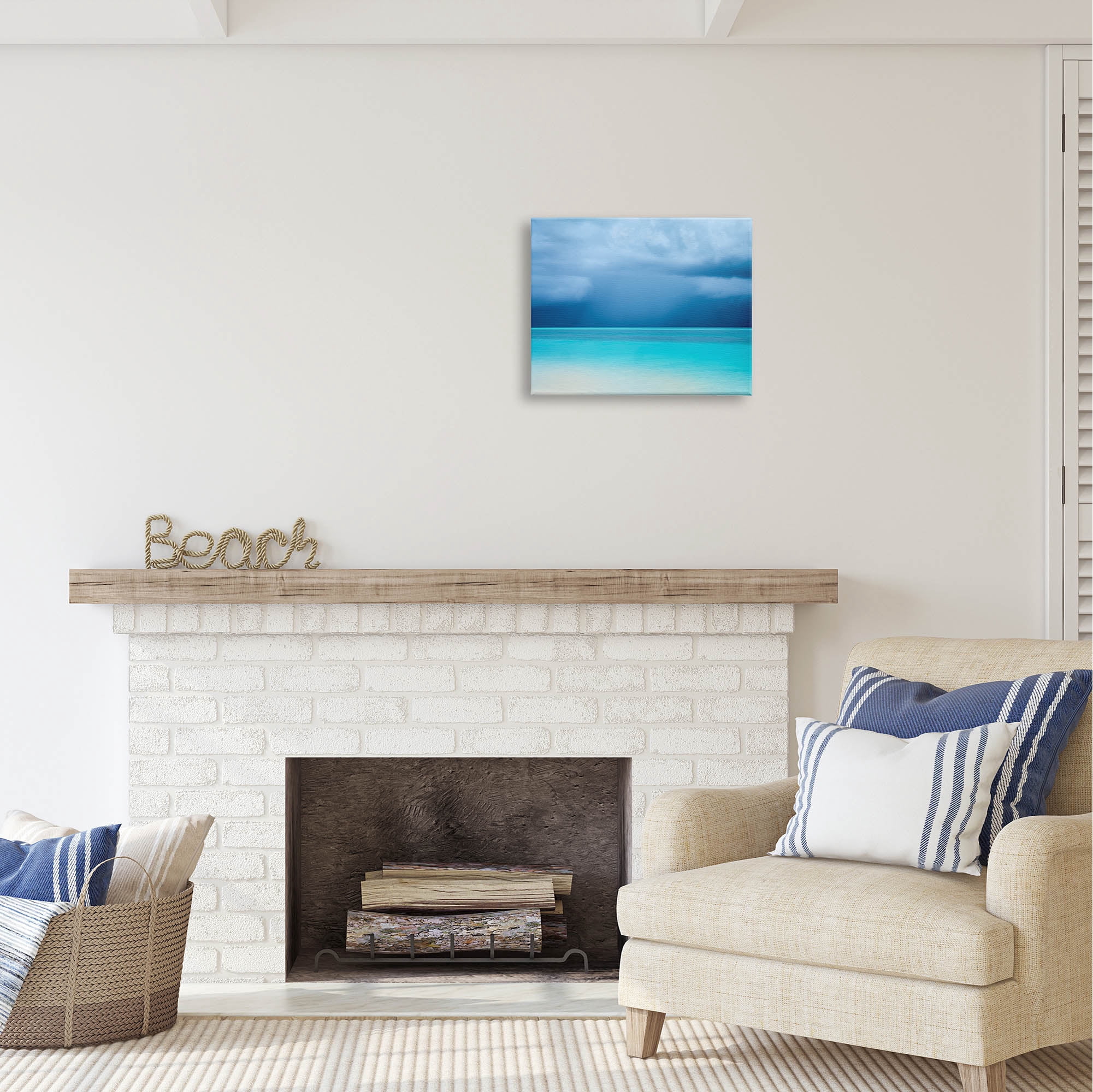 Stupell Industries Turquoise Ocean Landscape Coastal Photography Gallery Wrapped Canvas Print Wall Art