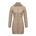 thumbnail image 2 of yillto Women Puffer Jackets Long Lightweight Padded Hoodie Coat Quilted Warm Knee Length Coats, 2 of 7