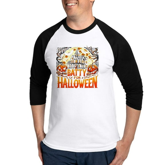 CafePress - Batty For Halloween - Cotton Baseball Jersey, 3/4 Raglan Sleeve Shirt