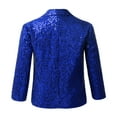 thumbnail image 2 of Vxuxlje Kids Boys Full Sequins Formal Jacket Coat One Button Tuxedo Tailcoat for Party Singer Show Blue 12, 2 of 7