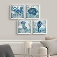 thumbnail image 2 of PixonSign Framed Wall Art Collage Print Gallery Set Octopus, Clownfish, Jellyfish Amphibians Wilderness Digital Art Modern Nautical Multicolor Blue for Living Room, Bedroom, Office - 12"x12"x4 WHITE, 2 of 6