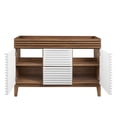 thumbnail image 4 of Modway Render 47" MDF and Particleboard Bathroom Vanity Cabinet in White/Walnut, 4 of 6