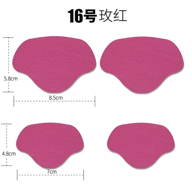 16 Pieces Microfiber Shoes Heal Repair Patch Professional Self-adhesive Solid Color Sneaker Repairing Plate Tap Accessories Rose Red