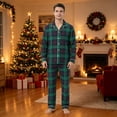 thumbnail image 3 of Leey-World Christmas Family Pajamas Matching Sets Long Sleeve Pj Set Satin Button Down Plaid Pajamas Long Sleeve Holiday Sleepwear, 3 of 6
