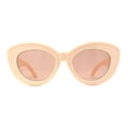 thumbnail image 1 of Womens Mod Super Nerdy Thick Cat Eye Plastic Sunglasses Beige Brown, 1 of 4