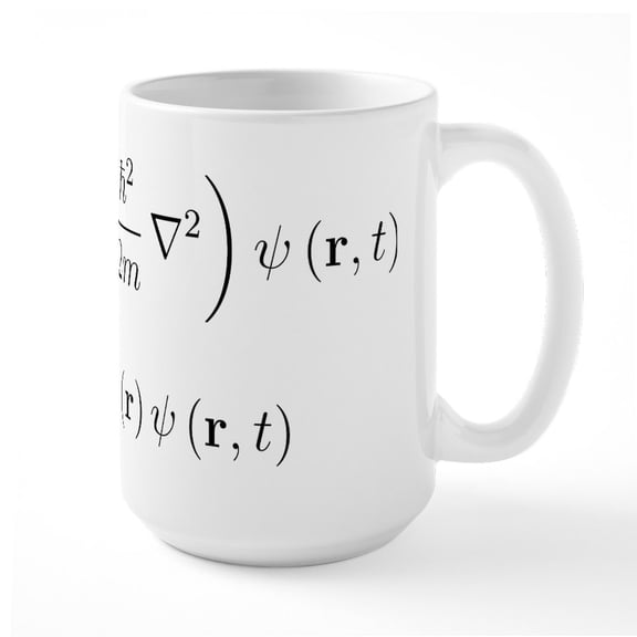 CafePress - Schrodinger Equation, Older N Large Mug - 15 oz Ceramic Large White Novelty Mug