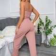 thumbnail image 5 of Hugcore Tank Top and Pants Pajama Set, Women's 2 Piece Pajama Set Sleeveless Cami Top and Long Pants Sleepwear Lounge Sets Cute Pajamas for Women Pink L, 5 of 7