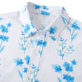 thumbnail image 6 of WREESH Men's Summer Casual Button Down Shirts with Flowers Printing Short Sleeve Beach Shirts Turndown Collar Floral Shirts Light Blue, 6 of 6