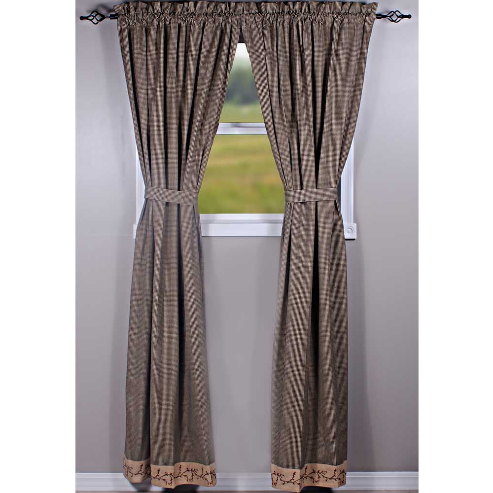Red Or Black Curtains Pelmets Berry Vine Check Lined Curtain