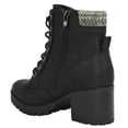thumbnail image 3 of Soda Women Chunky High Heel Combat Army Military Riding Boots Booties Lug Sole Single-S Black 9, 3 of 3