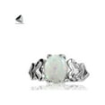 thumbnail image 4 of PULLIMORE Created Oval White Opal Rings 925 Sterling Silver Gemstone Jewelry for Womens (Size 6), 4 of 9