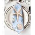 thumbnail image 2 of nqOlkjepod Coastal Starfish Cloth Napkins Set of 6 Reusable Dinner Napkins, Blue Summer Beach Nautical Ocean Cocktail Napkin Washable Table Napkins for Wedding/Holiday Party/Baby Shower 20"x20", 2 of 8
