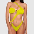 thumbnail image 1 of Bañador ahuecado de una pieza para mujer, traje de baño Sexy de un hombro con anillo atado, Bikini de Tanga con Espalda descubierta, traje de baño 2024, 1 of 5