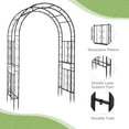 thumbnail image 6 of Qiushi 7FT Garden Arch Arbor, Heavy Duty Metal Arbour Archway, Decorative Frame Stand Trellis with Ground Stakes for Wedding Ceremony Party Plant Climbing Rose Vines Lawn Courtyard Patio, Black, 6 of 12